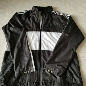 Adidas Hoodie 100% Polyester Black and White Jacke